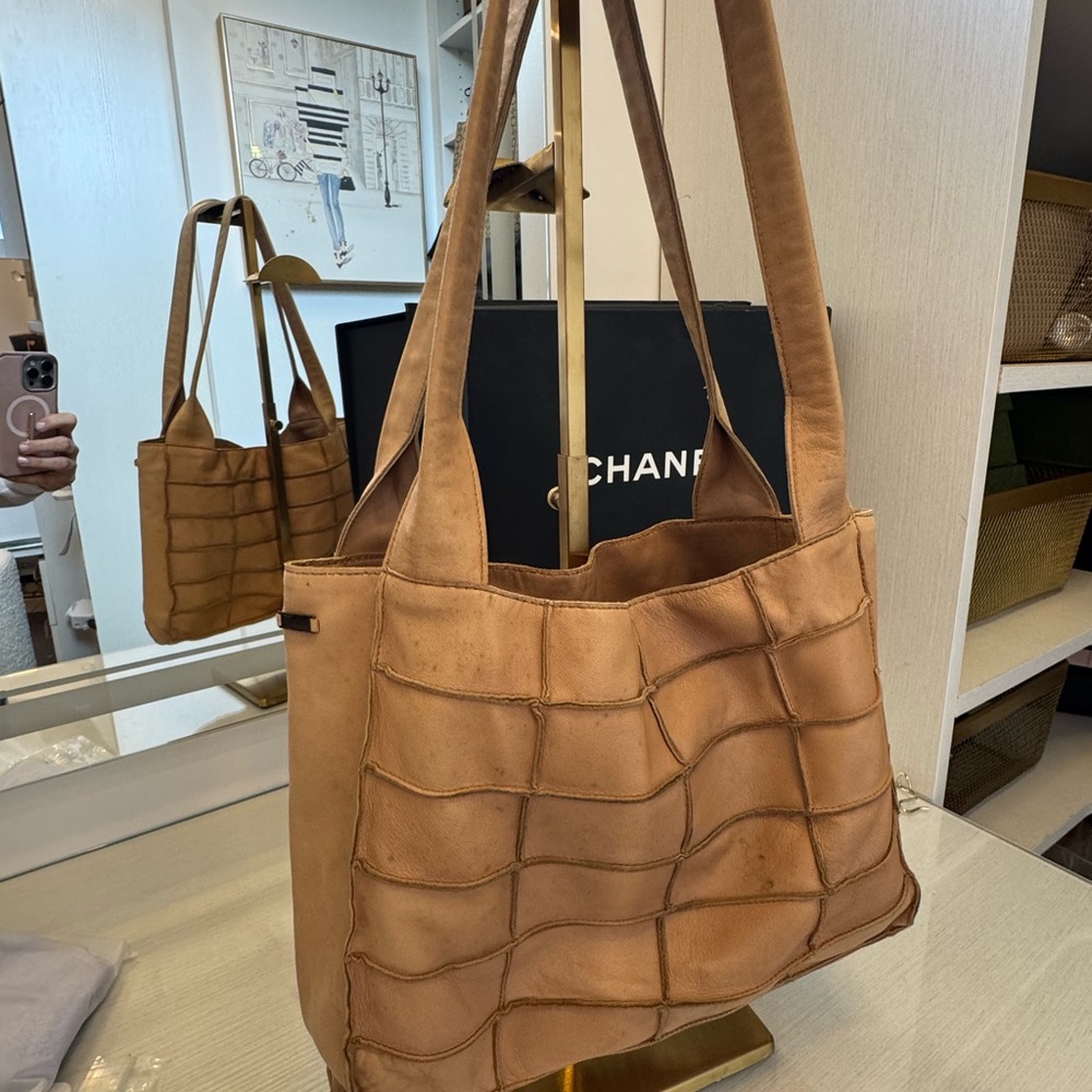 Chanel Tan Leather Tote Bag